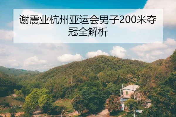 谢震业杭州亚运会男子200米夺冠全解析